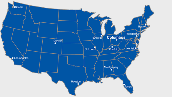 Map of Distribution Centers